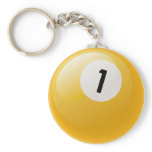 NUMBER ONE BILLIARDS BALL keychains