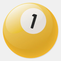 NUMBER ONE BILLIARDS BALL STICKER