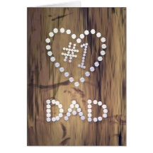 Number One Dad on Wood-look Background Cards