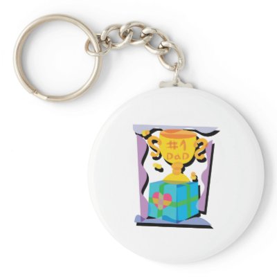 Number One Dad Trophy Keychains by Eholidayz