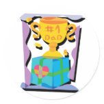 Number One Dad Trophy stickers