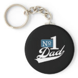 Number One Dad (White) keychains