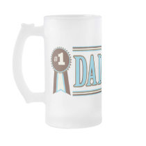 Number One Dad's Father's Day Glass Beer Mug