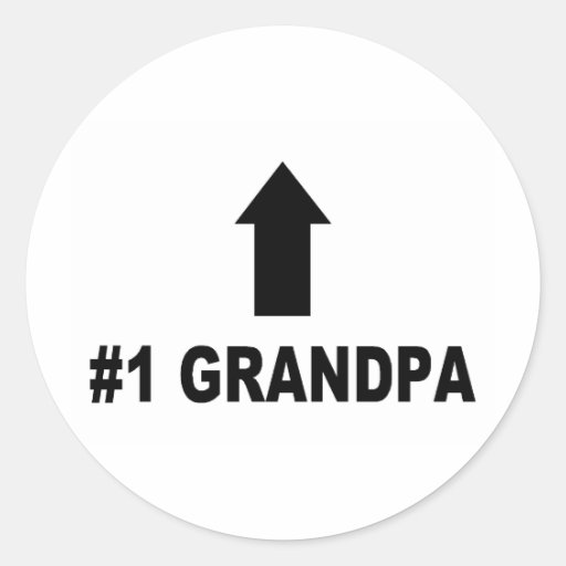 Number One Grandpa Round Sticker
