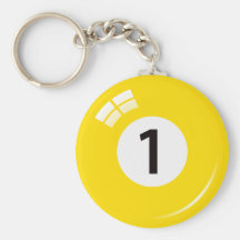 Number one pool ball keychain