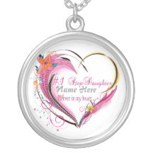 Number One Step Daughter Heart  Necklace