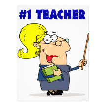 number one teacher cartoon graphic invitation