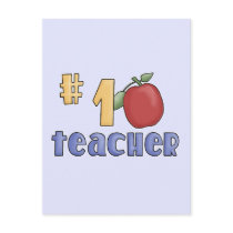Number One Teacher Tshirts and Gifts Postcards