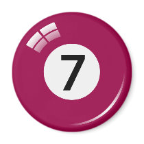 Number seven billiard ball fridge magnet