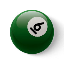 NUMBER SIX BILLIARDS BALL BUTTONS