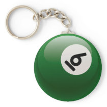 NUMBER SIX BILLIARDS BALL KEYCHAINS