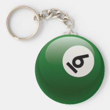 NUMBER SIX BILLIARDS BALL KEYCHAINS