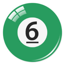 Number six pool ball stickers/labels