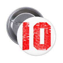 Number Ten 10th Birthday Gifts Pinback Button