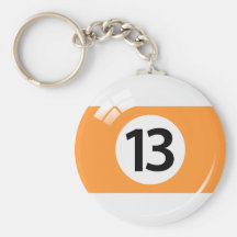 Number thirteen pool ball keychain