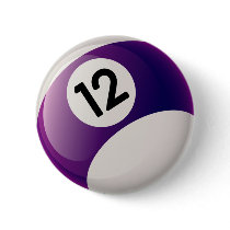 NUMBER TWELVE BILLIARDS BALL PIN
