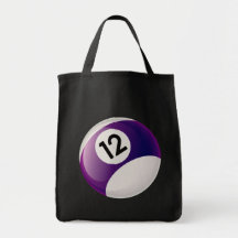 NUMBER TWELVE BILLIARDS BALL CANVAS BAGS