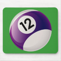 NUMBER TWELVE BILLIARDS BALL MOUSE PADS