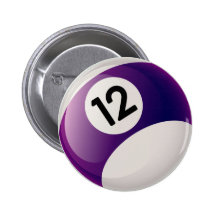 NUMBER TWELVE BILLIARDS BALL PIN