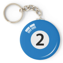 Number two pool ball keychain