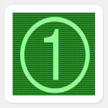 NumberONE Green Marathon Square Stickers