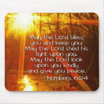 NUMBERS 6:24 BIBLE VERSE - MAY THE LORD BLESS YOU MOUSE PAD