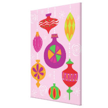 Numerous Christmas decoration illustrated in diffe Gallery Wrapped Canvas