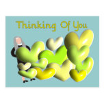 Nun Greeting Cards "Thinking of You" Artsy Hearts Post Card
