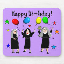 Nun Happy Birthday Cards & Gifts Mousepad
