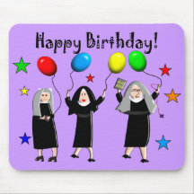 Nun Happy Birthday Cards & Gifts Mousepad