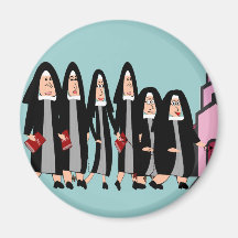 Nuns "Heading to Church" Magnets