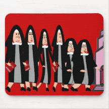 Nuns "Heading to Church" Mousepads