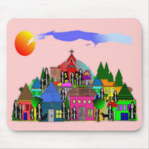 "Nuns of the Village"  Catholic Nun Art Gifts Mouse Pad