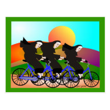 Nuns on Bicycles Art Gifts Postcard