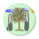 Nuns Stealing Apples Cards & Gifts magnets