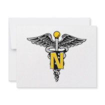 Nurse Caduceus Personalized Invitations