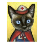 Nurse cat postcard