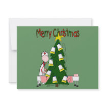 Nurse Christmas Design "Merry Christmas" Personalized Invite