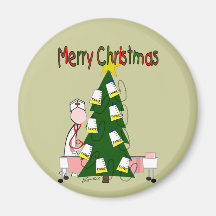 Nurse Christmas Design "Merry Christmas" Magnets