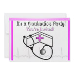 Nurse Graduation Party Invitations Pink