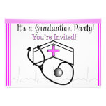 Nurse Graduation Party Invitations Pink