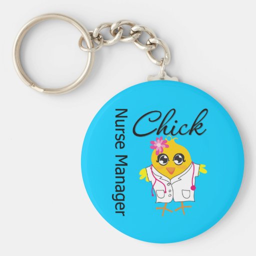 Nurse Manager Chick v2 Keychains