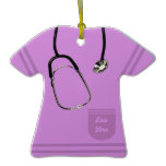 Nurse Purple Scrub Ornament