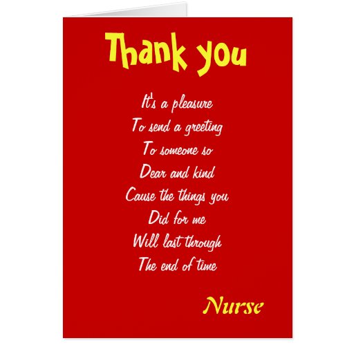 Nurse thank you cards Zazzle