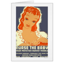Nurse The Baby 1938 WPA Greeting Cards