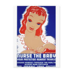 Nurse the baby Breast Feeding WPA Poster postcards