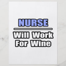 Nurse...Will Work For Wine Personalised Flyer