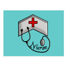 Nurse with EMBOSSED CAP & STETHOSCOPE Post Cards