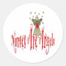 Nurses Are Angels Round Stickers