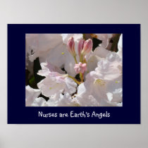 Nurses are Earth's Angels art print Rhododendrons
